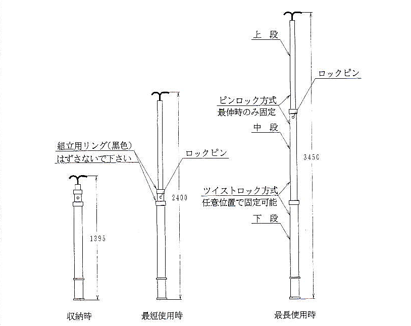 操作鋼固定金具用操作棒